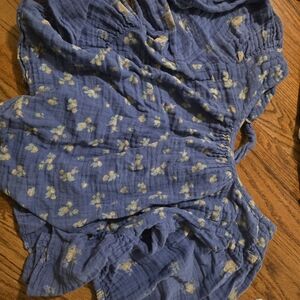 Free People Blue Floral Crop Top
